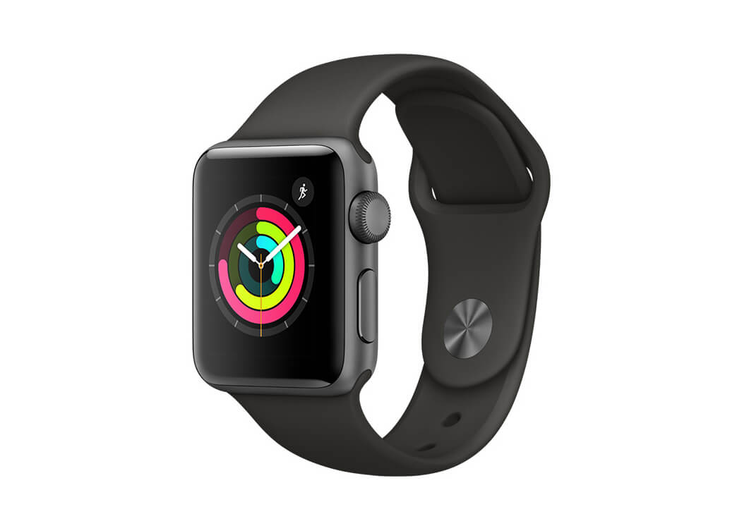 APPLE Watch Series 3 38mm Space Grey Aluminum Case, Grey Sport Band