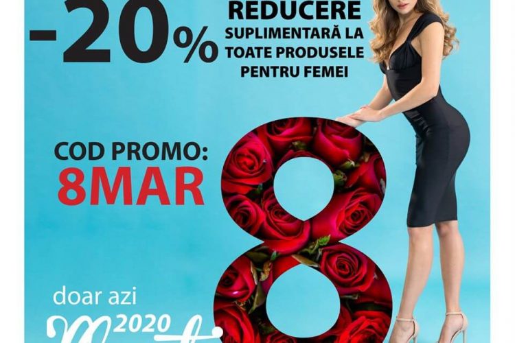Voucher Benvenuti - 20% extra-reducere toate articolele pentru femei - 8 martie 2020