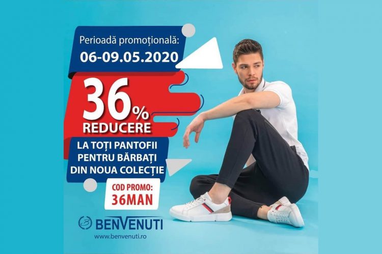 Voucher Benvenuti - 36% reducere la toti pantofii pentru barbati din noua colectie