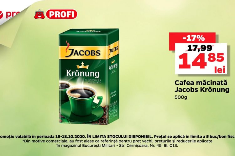 Profi - Reduceri pe banda: Cafea macinata Jacobs Krönung 500g - 15 octombrie - 18 octombrie