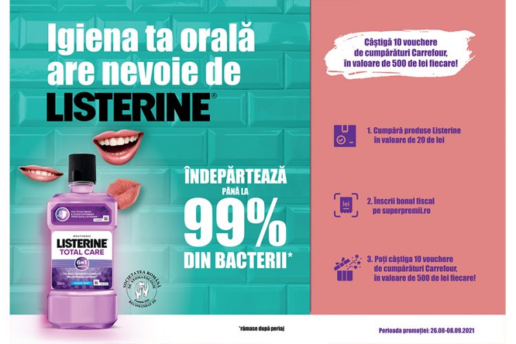 Carrefour - Listerine - Castiga un voucher de cumparaturi Carrefour!