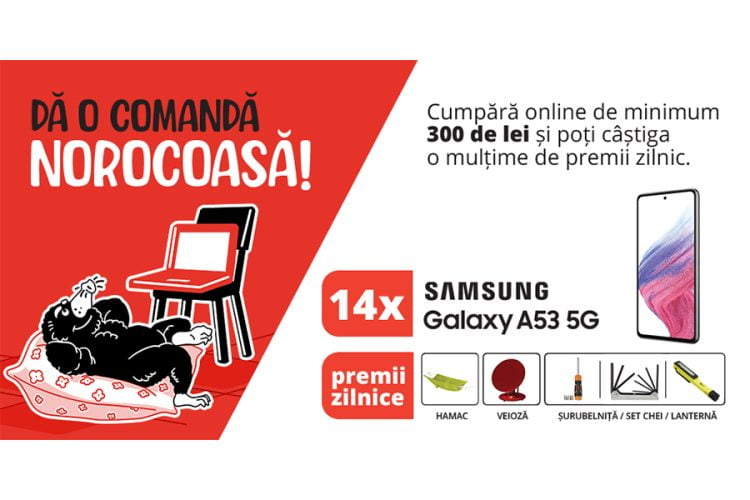 Brico Depôt - Da o comanda norocoasa - Castiga un telefon Samsung Galaxy A53 5G!