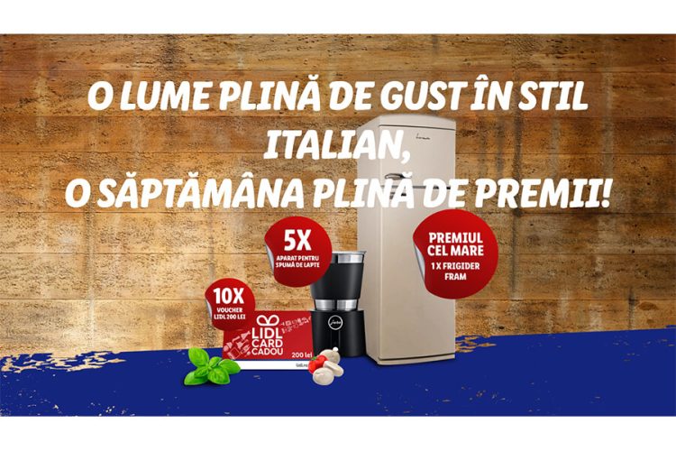 Lidl - Saptamana italiana - Castiga un aparat pentru spumarea laptelui, un voucher Lidl sau un frigider!