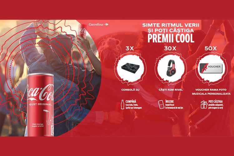 Carrefour - Coca-Cola - Simte ritmul verii si poti castiga premii cool: consola DJ, casti R2M Rival, rama foto