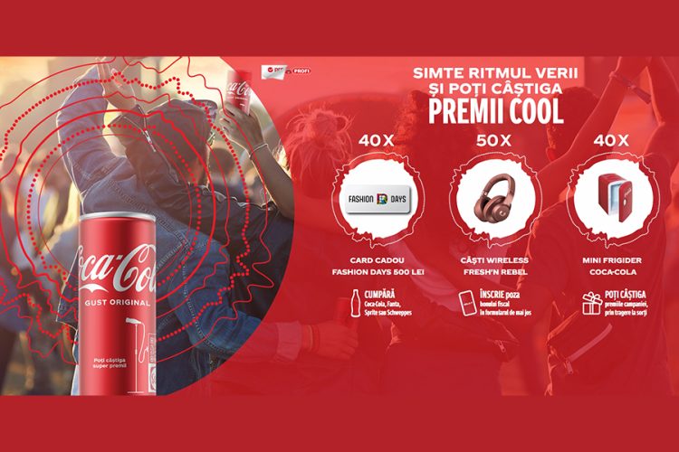 Profi - Coca-Cola - Simte ritmul verii si poti castiga premii cool: card cadou Fashion Days, casti Fresh'n Rebel, mini frigider