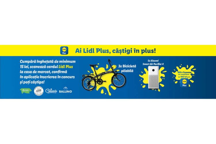 Lidl Plus - Ai Lidl Plus, castigi in plus - Castiga o bicicleta pliabila, un purificator de aer Xioami sau un cupon de cumparaturi!