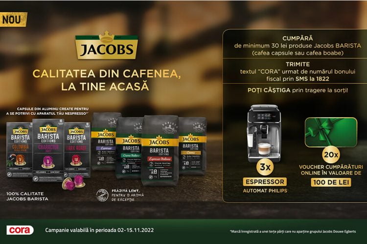 Cora Jacobs Calitatea din Cafenea la Tine Acasa - Castiga un espressor automat Philips