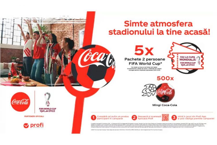 Profi Coca-Cola Simte atmosfera stadionului la tine acasa! Castiga o minge de fotbal sau pachet de calatorie in Dubai!