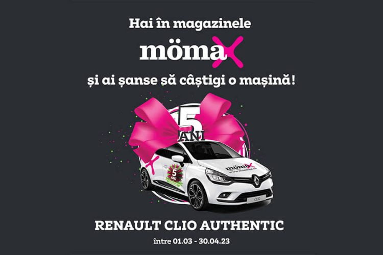 Tombola Aniversara mömax - de 5 ani alaturi de tine! Castiga un Renault Clio!