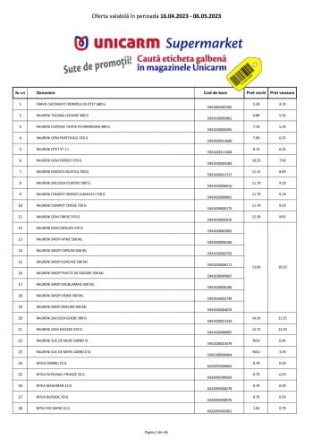 Catalog Unicarm oferte 16 aprilie - 6 mai 2023