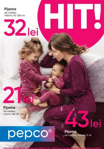 Catalog Pepco pijamale de catifea Octombrie-Noiembrie 2023